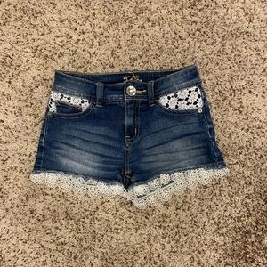 Girls Justice Jean Shorts with Lace